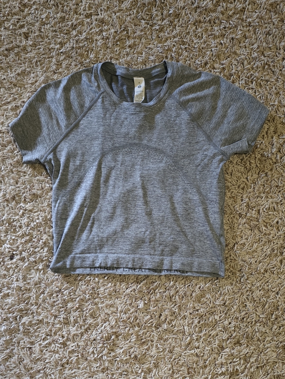 lululemon athletica Heather Gray Girls' Short Sleeve Crop Tee